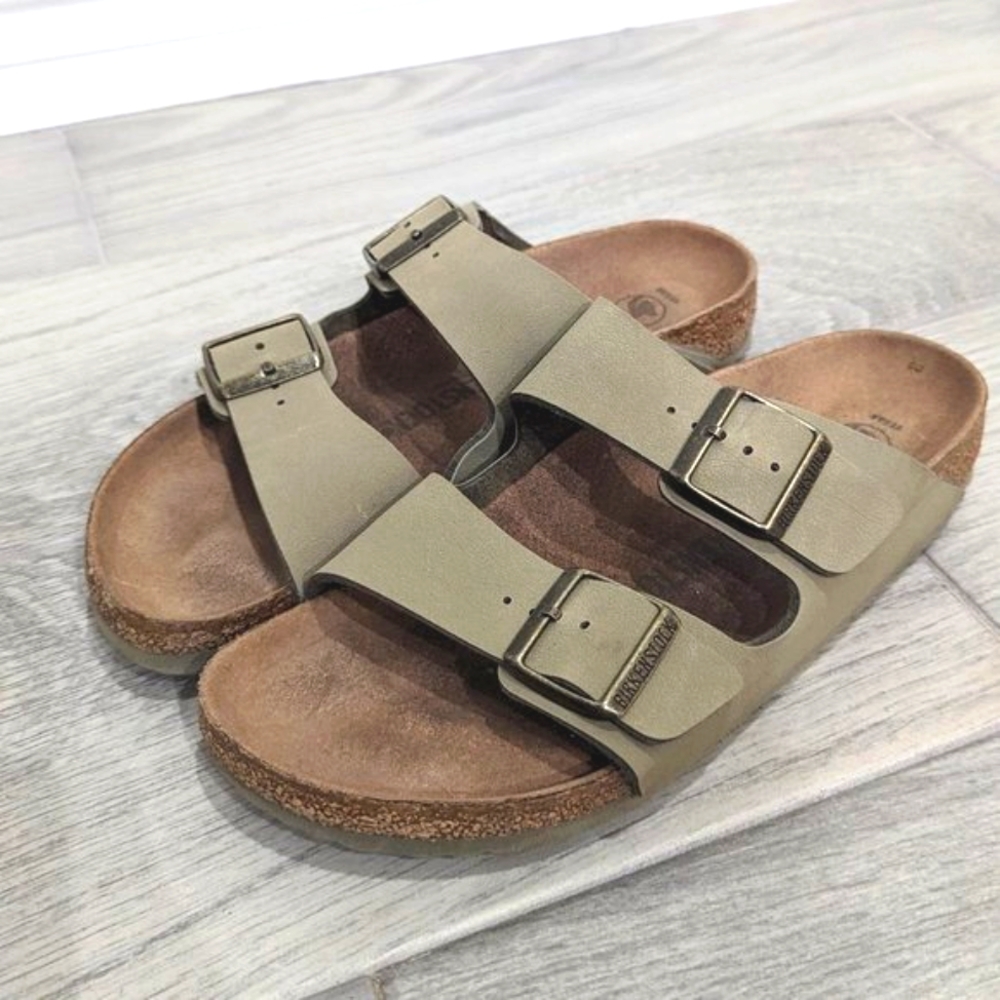 Vegan Leather Birkenstocks Sage